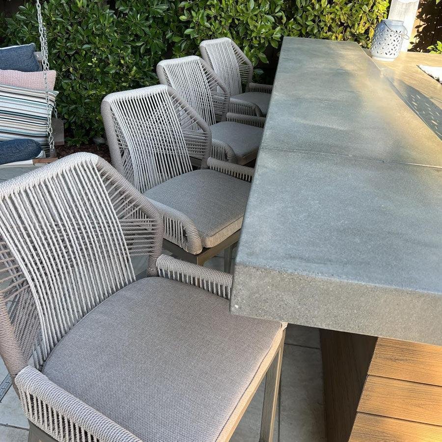 Bar Stools Set of 4 Outdoor Aluminum Barstools with Back Modern Wicker Rattan Boho Garden Pool Patio Bar Chairs - Image 31