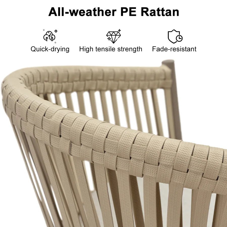 Counter Stools Bar Stools Rattan Bar Stools Wicker Bar Chairs Woven Aluminum Barstools with Back and Cushions - Image 57