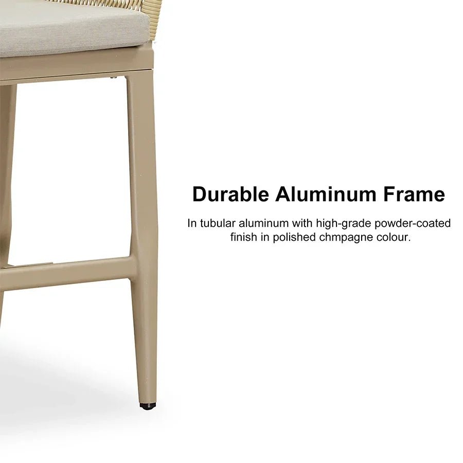 Modern Bar Stools Aluminum Bar Stool with Cushion for Indoor and Outdoor, Kitchen Island - Image 23