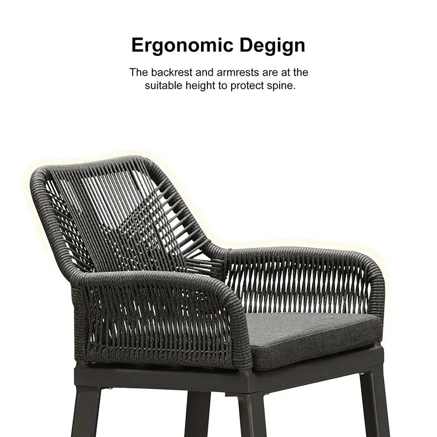 Modern Bar Stools Aluminum Bar Stool with Cushion for Indoor and Outdoor, Kitchen Island - Image 30