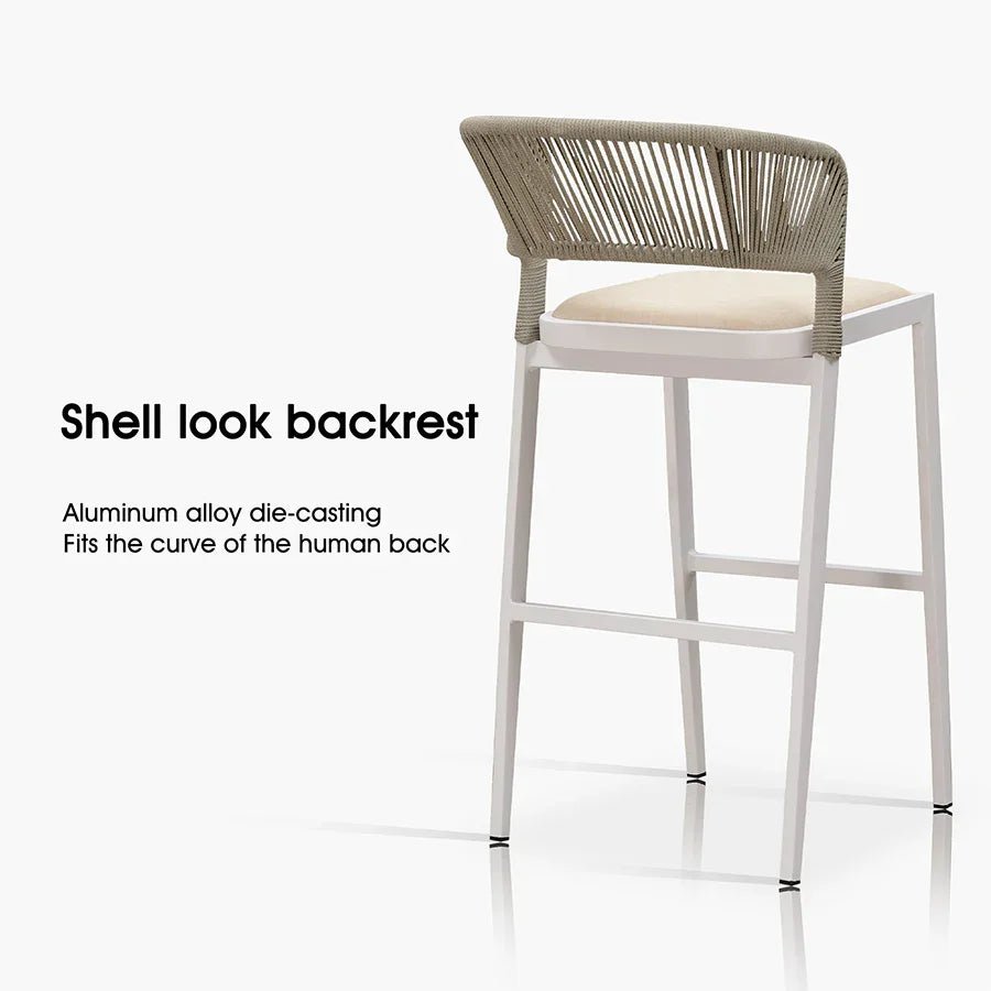Bar Stool Rattan Bar Stools Counter Stools with Back Metal Bar Height Stool Outdoor Bar Chair for Garden Kitchen - Image 61