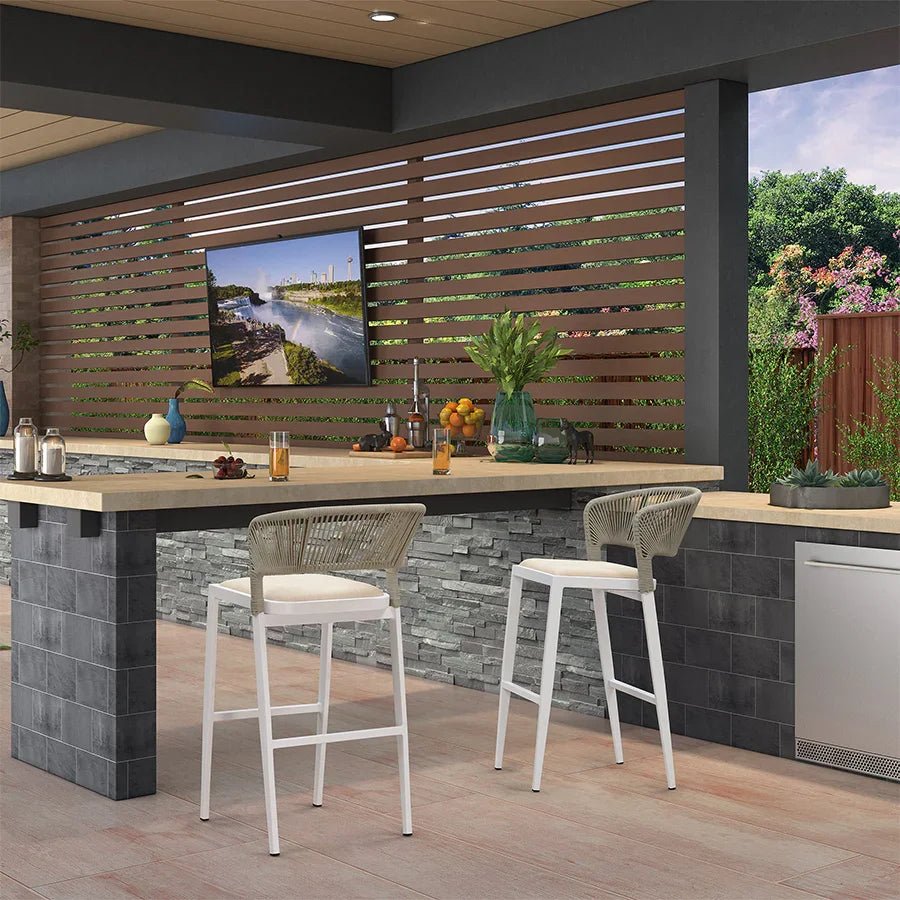 Bar Stool Rattan Bar Stools Counter Stools with Back Metal Bar Height Stool Outdoor Bar Chair for Garden Kitchen - Image 13