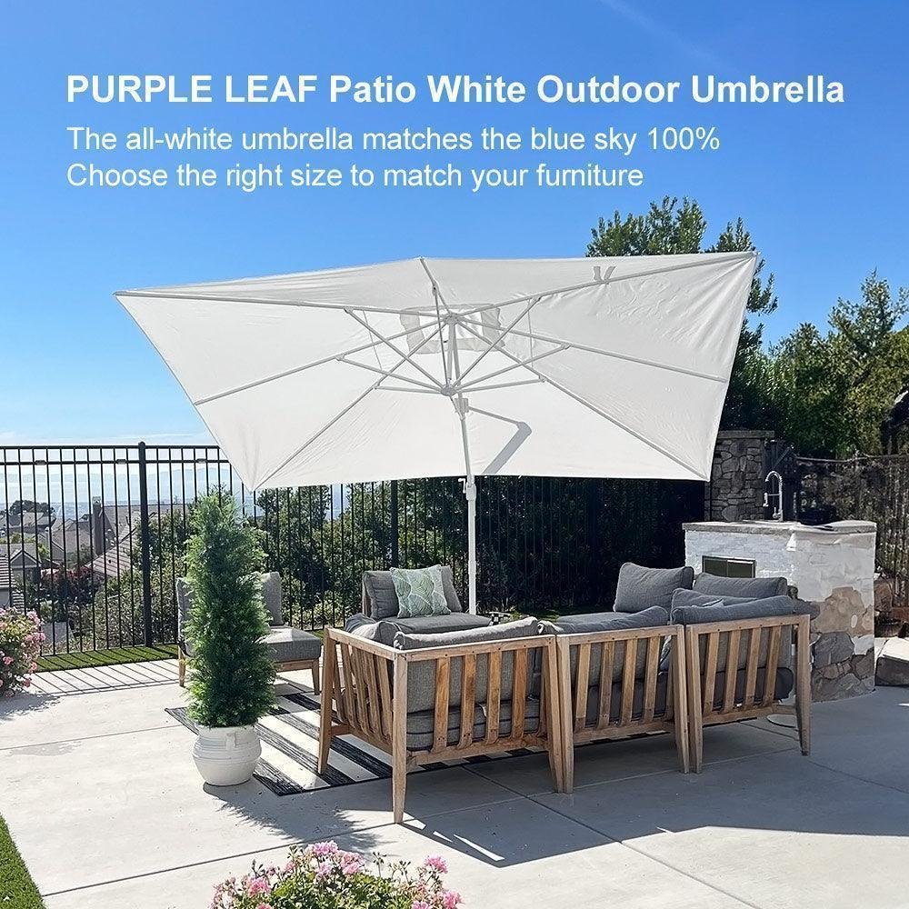 Morden White Outdoor Umbrella Premium Aluminum Patio Cantilever Pool Sun Umbrellas - Image 3