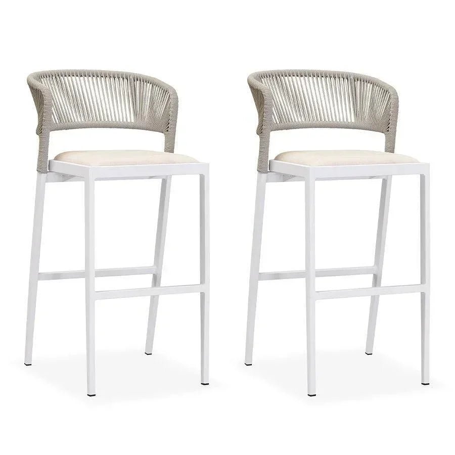 Bar Stool Rattan Bar Stools Counter Stools with Back Metal Bar Height Stool Outdoor Bar Chair for Garden Kitchen - Image 24
