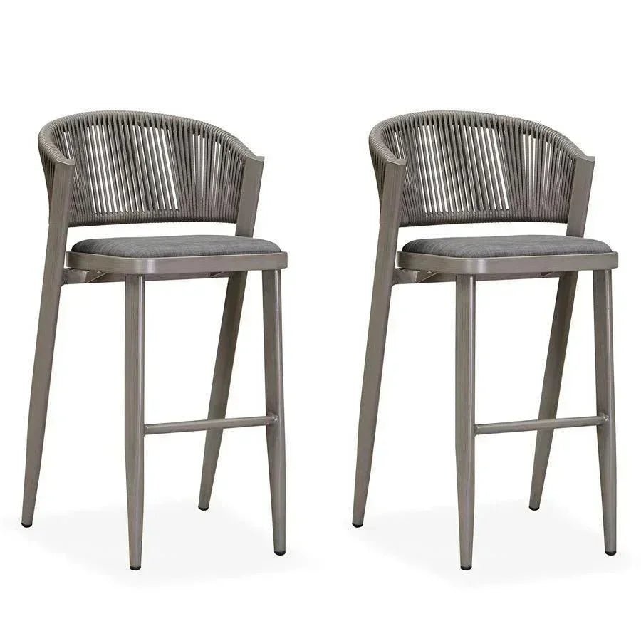 Bar Stool Rattan Bar Stools Counter Stools with Back Metal Bar Height Stool Outdoor Bar Chair for Garden Kitchen - Image 18
