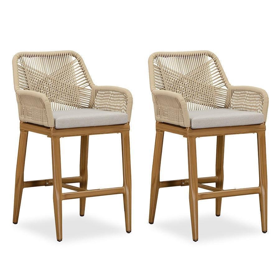 Modern Bar Stools Aluminum Bar Stool with Cushion for Indoor and Outdoor, Kitchen Island - Image 3