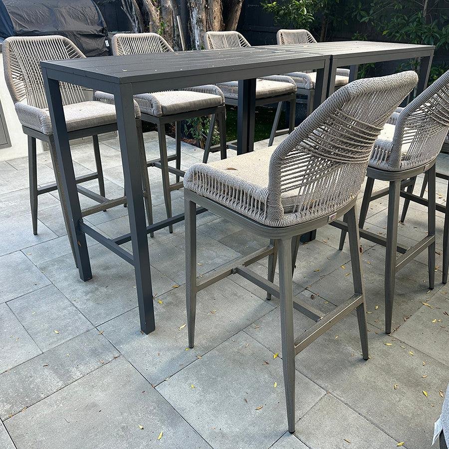 Outdoor Bar Stools Wicker Rattan Bar Stools with Back Aluminum Outside Garden Patio Bar Chairs - Image 96