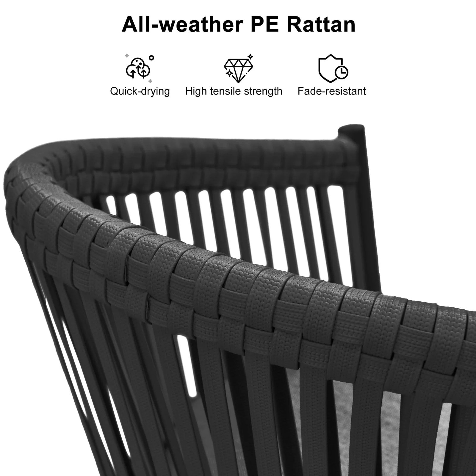 Counter Stools Bar Stools Rattan Bar Stools Wicker Bar Chairs Woven Aluminum Barstools with Back and Cushions - Image 101