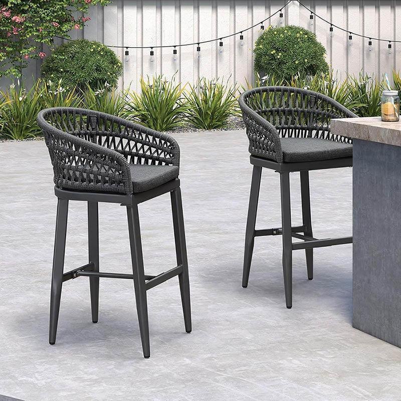 Outdoor Bar Stools Counter Stools Rattan Bar Stools Chair with Backrest for Indoor or Outdoor, Kitchen lsland - Image 17
