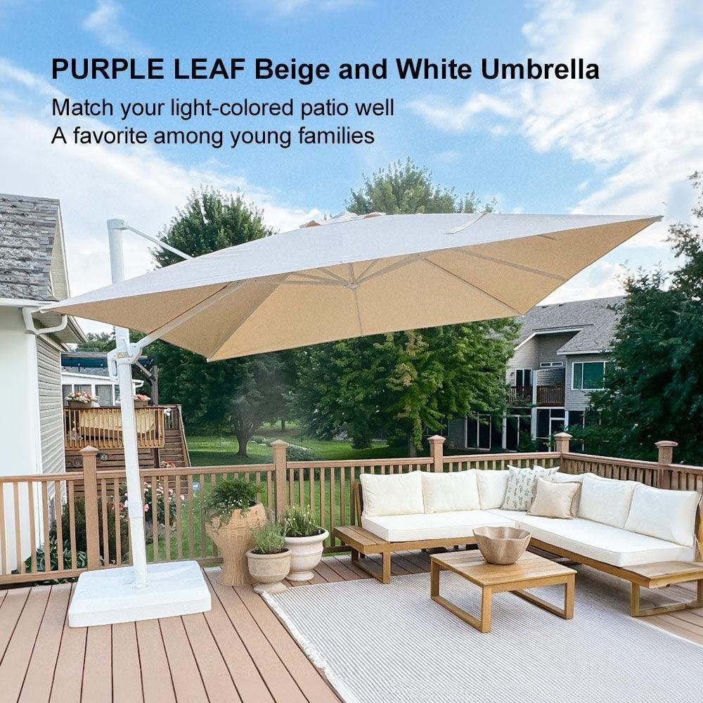 Morden White Outdoor Umbrella Premium Aluminum Patio Cantilever Pool Sun Umbrellas - Image 137