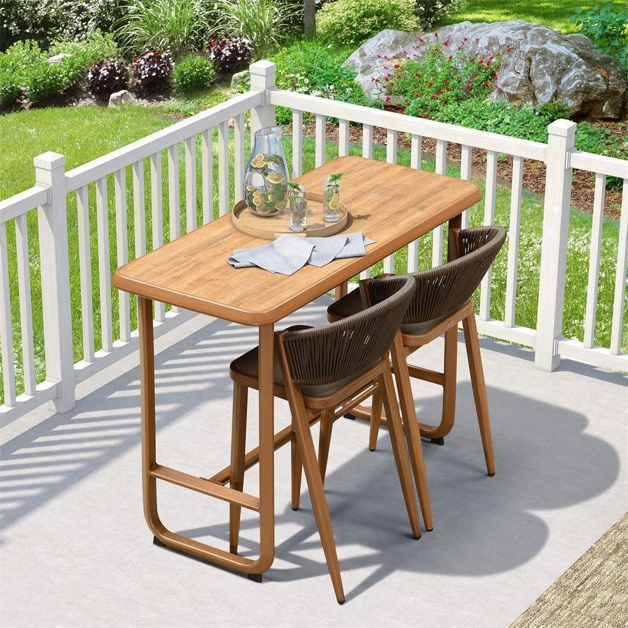 Bar Stool Rattan Bar Stools Counter Stools with Back Metal Bar Height Stool Outdoor Bar Chair for Garden Kitchen - Image 7