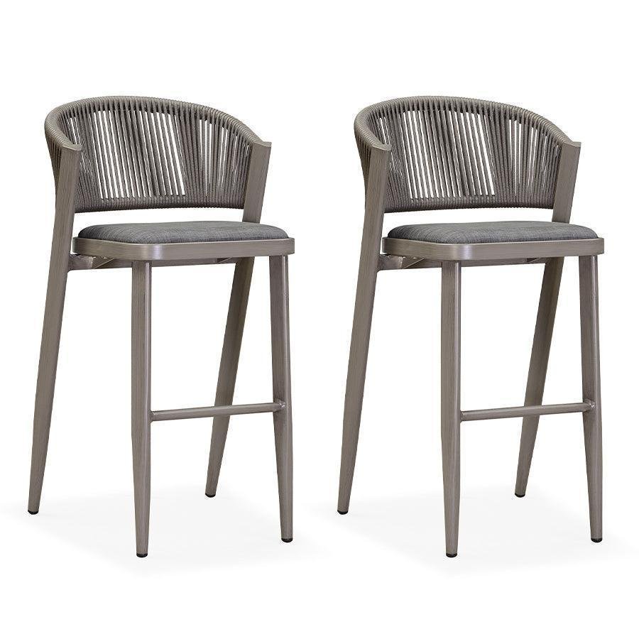 Bar Stool Rattan Bar Stools Counter Stools with Back Metal Bar Height Stool Outdoor Bar Chair for Garden Kitchen - Image 25