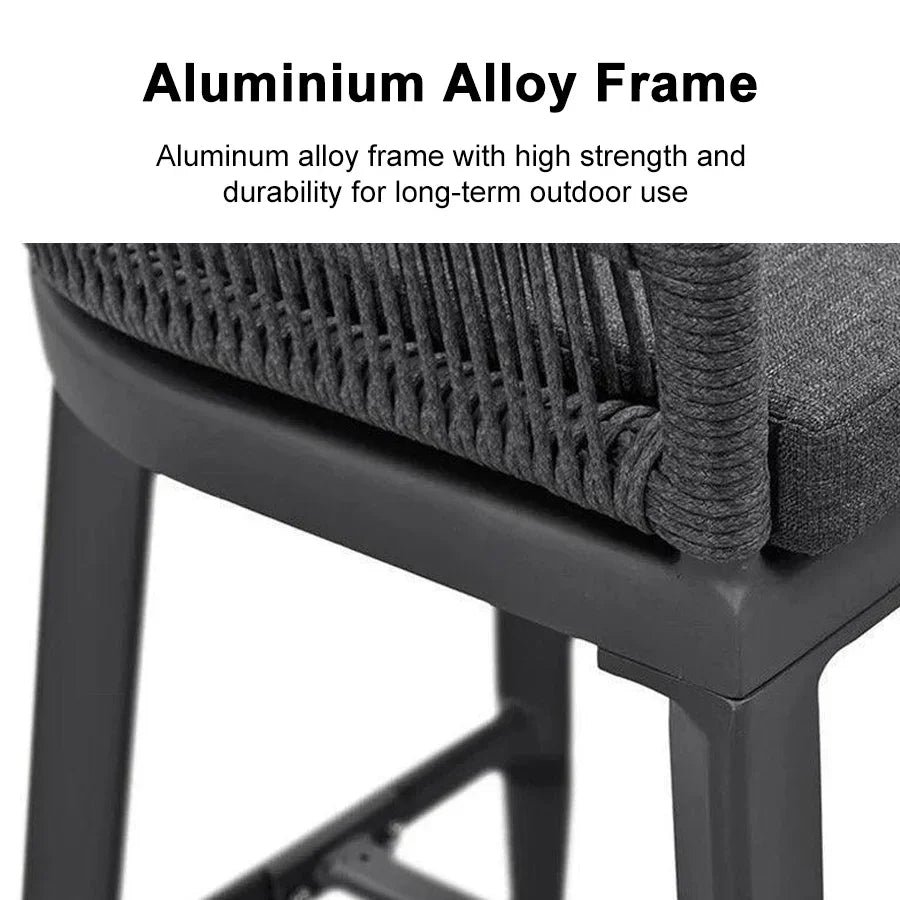 Outdoor Bar Stools Rattan Bar Stools Counter Stools with Back and Cushions  for Patio, Garden, Kitchen - Image 46