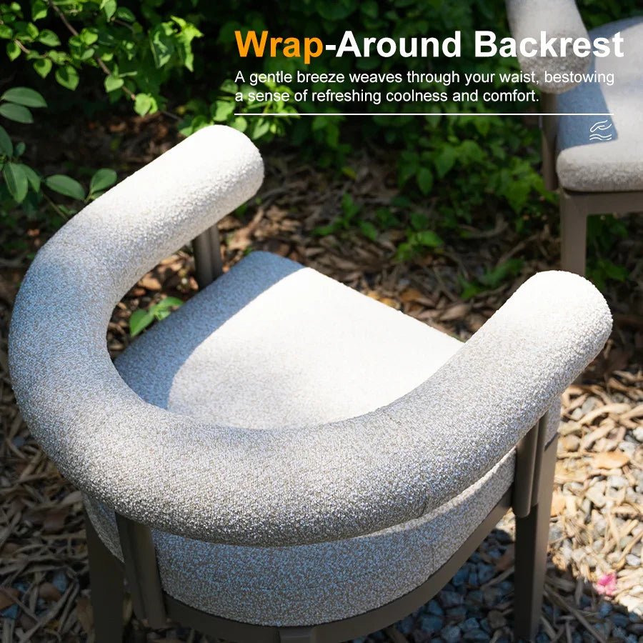 Outdoor Bar Stools Set of 2 Modern Olefin Upholstered Barstools with Back and Armrest Bar Chairs for Garden Kitchen Island - Image 26