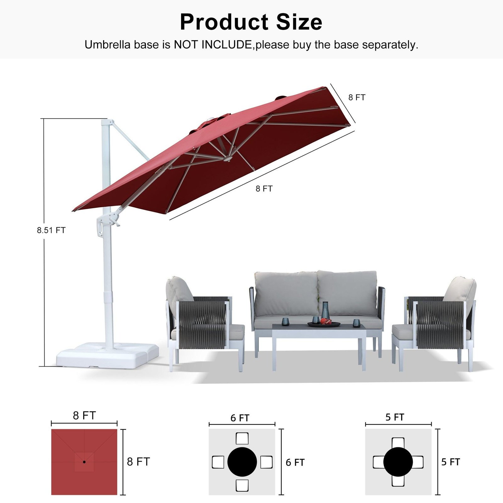 Morden White Outdoor Umbrella Premium Aluminum Patio Cantilever Pool Sun Umbrellas - Image 153