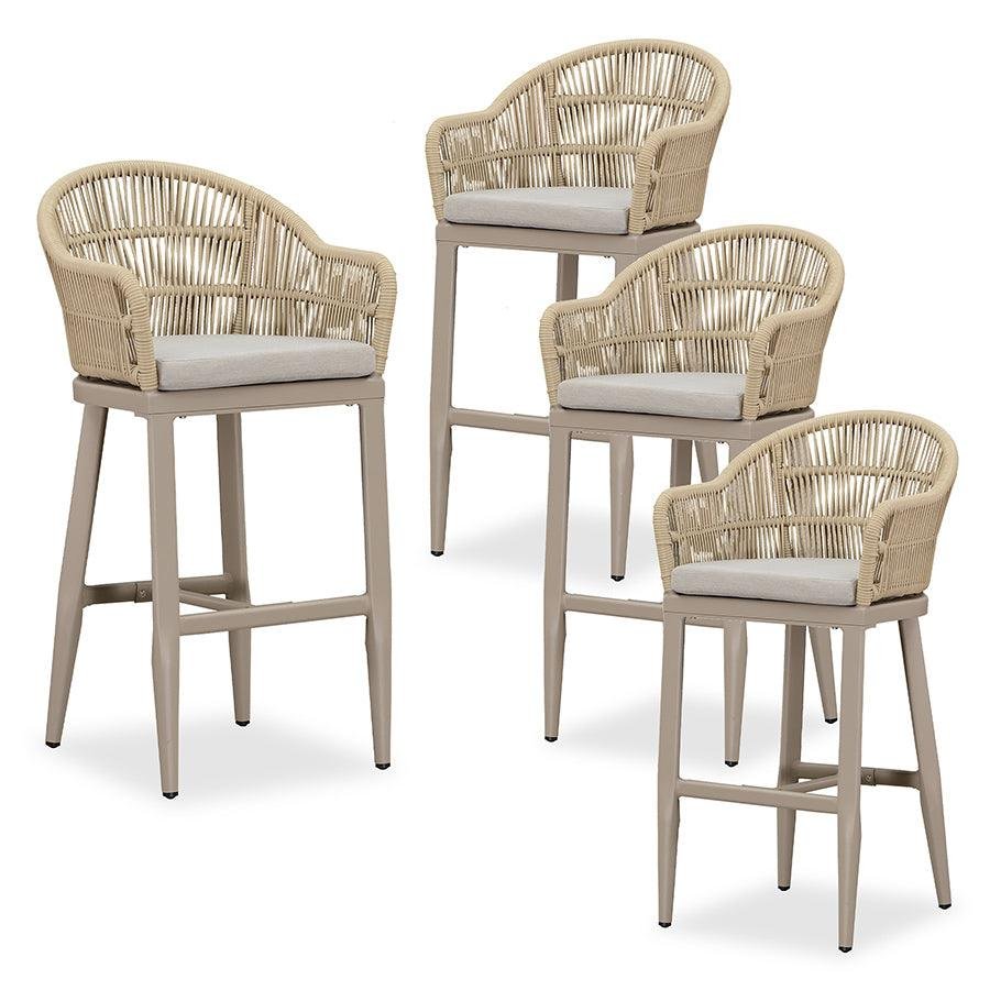 Outdoor Bar Stools Rattan Bar Stools Counter Stools with Back and Cushions  for Patio, Garden, Kitchen - Image 26