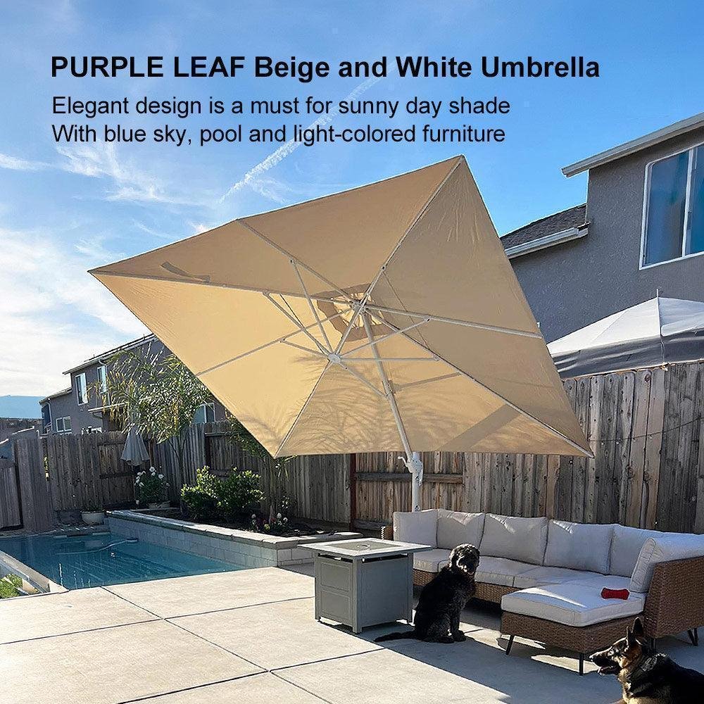 Morden White Outdoor Umbrella Premium Aluminum Patio Cantilever Pool Sun Umbrellas - Image 11