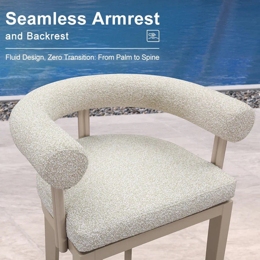 Outdoor Bar Stools Set of 2 Modern Olefin Upholstered Barstools with Back and Armrest Bar Chairs for Garden Kitchen Island - Image 14