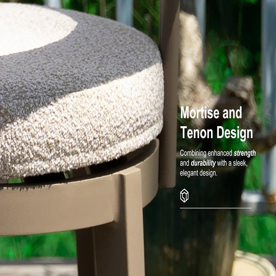 Outdoor Bar Stools Set of 2 Modern Olefin Upholstered Barstools with Back and Armrest Bar Chairs for Garden Kitchen Island - Image 16