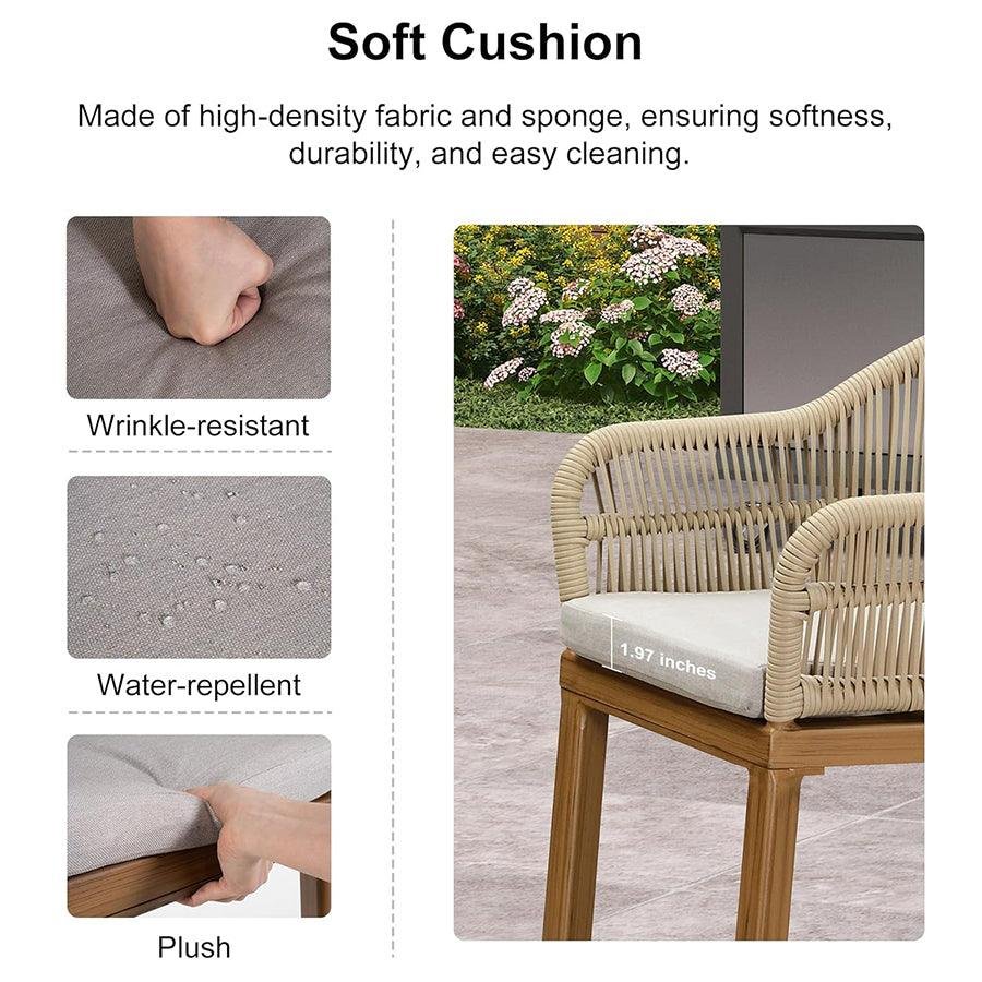 Outdoor Bar Stools Rattan Bar Stools Counter Stools with Back and Cushions  for Patio, Garden, Kitchen - Image 23