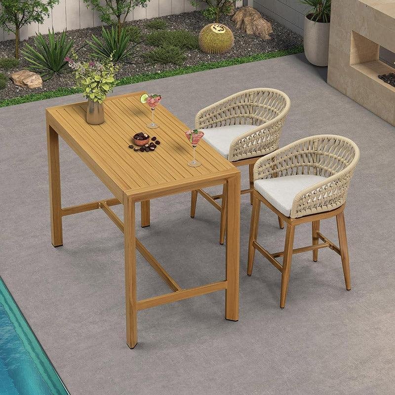 Outdoor Bar Stools Counter Stools Rattan Bar Stools Chair with Backrest for Indoor or Outdoor, Kitchen lsland - Image 21