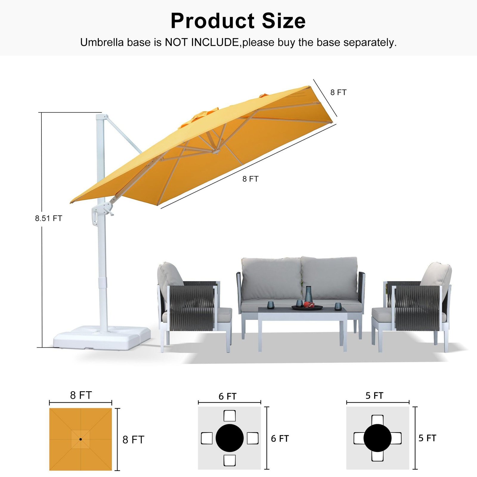 Morden White Outdoor Umbrella Premium Aluminum Patio Cantilever Pool Sun Umbrellas - Image 155