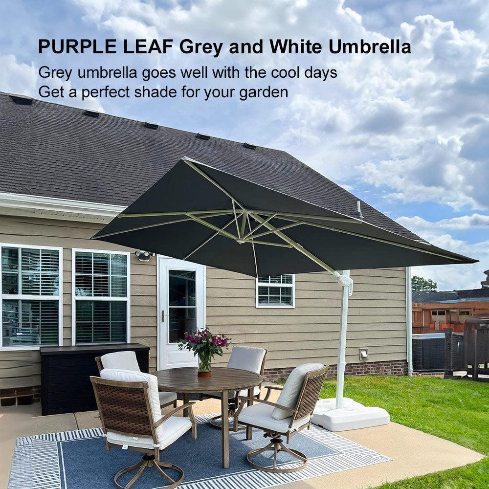 Morden White Outdoor Umbrella Premium Aluminum Patio Cantilever Pool Sun Umbrellas - Image 138