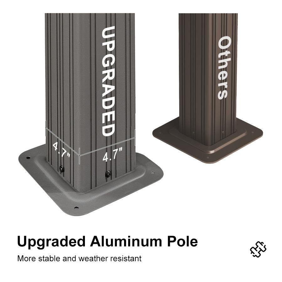 Patio Gazebo for Pool Light Grey Hardtop Galvanized Steel Roof with Upgraded Curtains - Image 65
