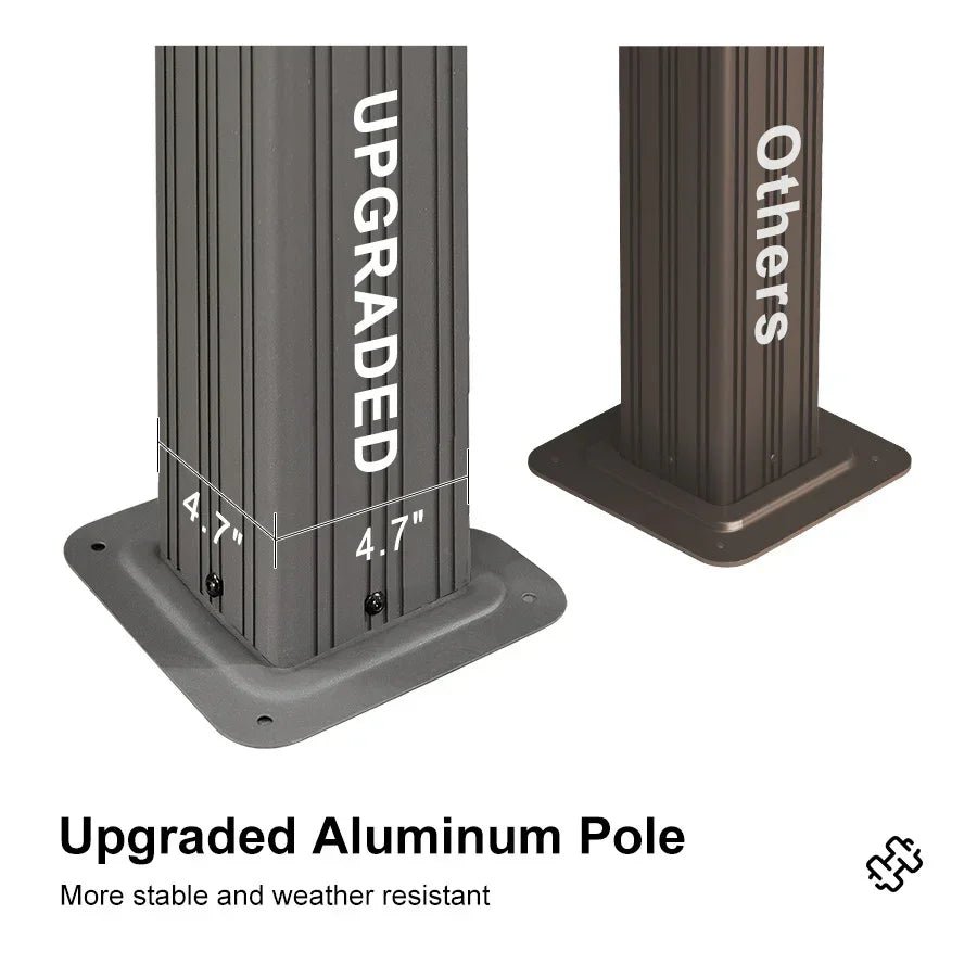 Patio Gazebo for Pool Light Grey Hardtop Galvanized Steel Roof with String Lights-clear - Image 47