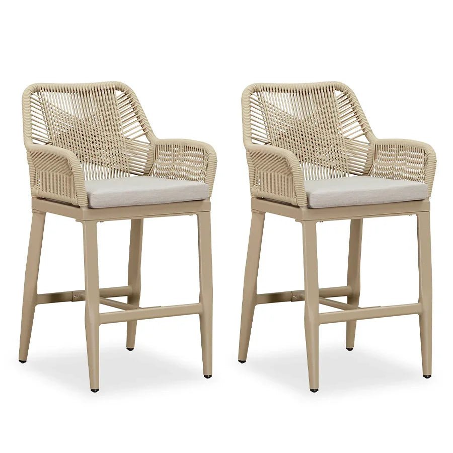Modern Bar Stools Aluminum Bar Stool with Cushion for Indoor and Outdoor, Kitchen Island - Image 78