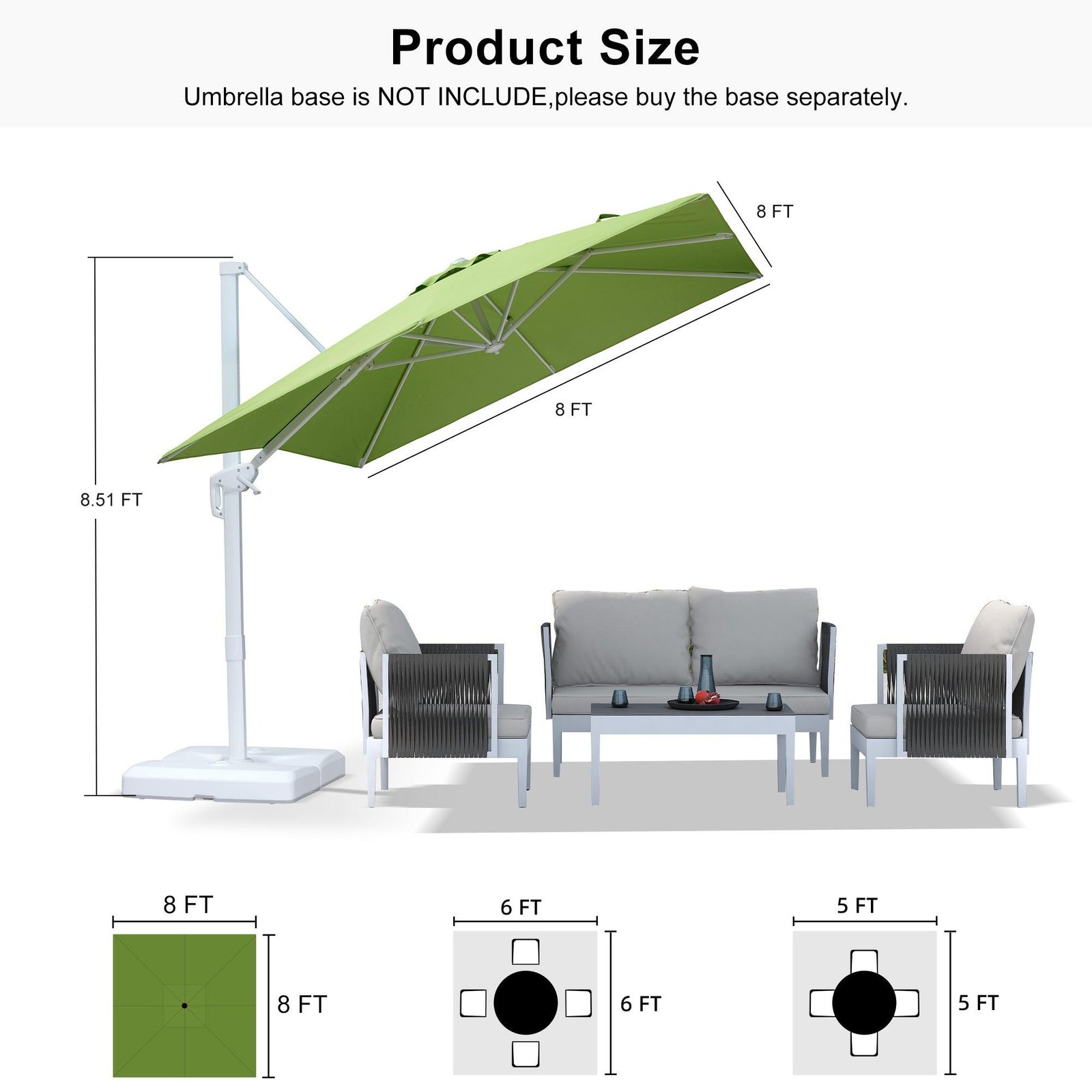 Morden White Outdoor Umbrella Premium Aluminum Patio Cantilever Pool Sun Umbrellas - Image 152