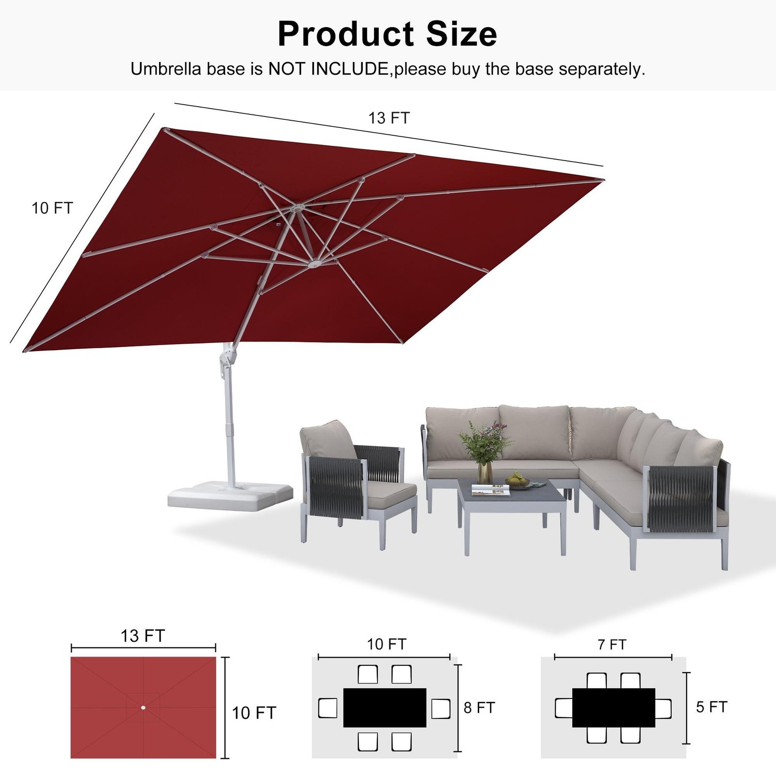 Morden White Outdoor Umbrella Premium Aluminum Patio Cantilever Pool Sun Umbrellas - Image 189