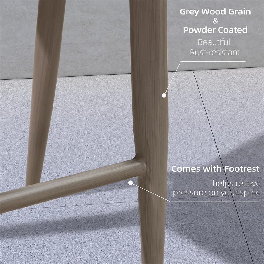 Bar Stool Rattan Bar Stools Counter Stools with Back Metal Bar Height Stool Outdoor Bar Chair for Garden Kitchen - Image 68