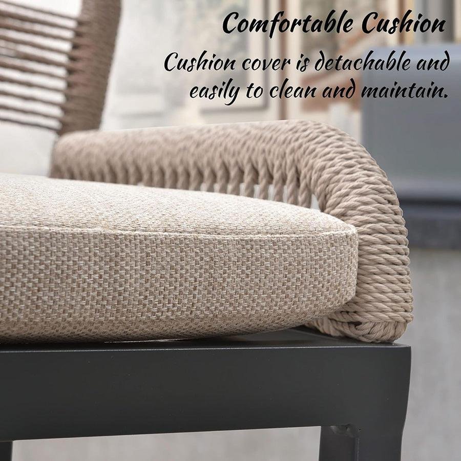 Outdoor Bar Stools Wicker Rattan Bar Stools with Back Aluminum Outside Garden Patio Bar Chairs - Image 63