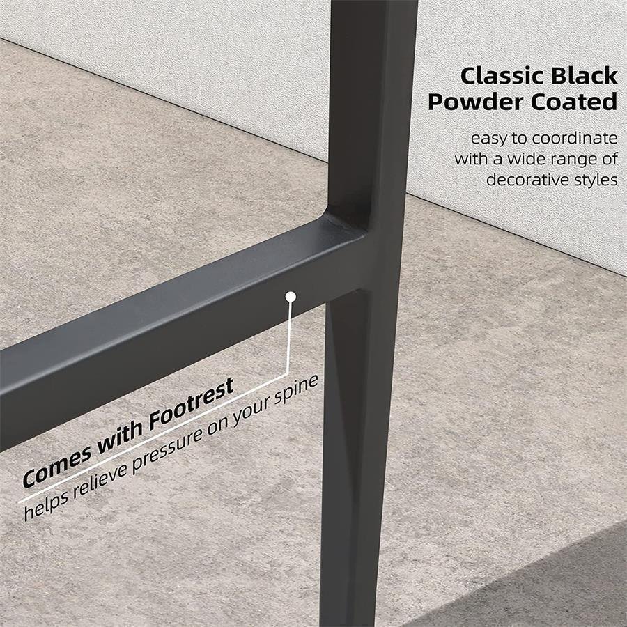 Bar Stool Rattan Bar Stools Counter Stools with Back Metal Bar Height Stool Outdoor Bar Chair for Garden Kitchen - Image 72