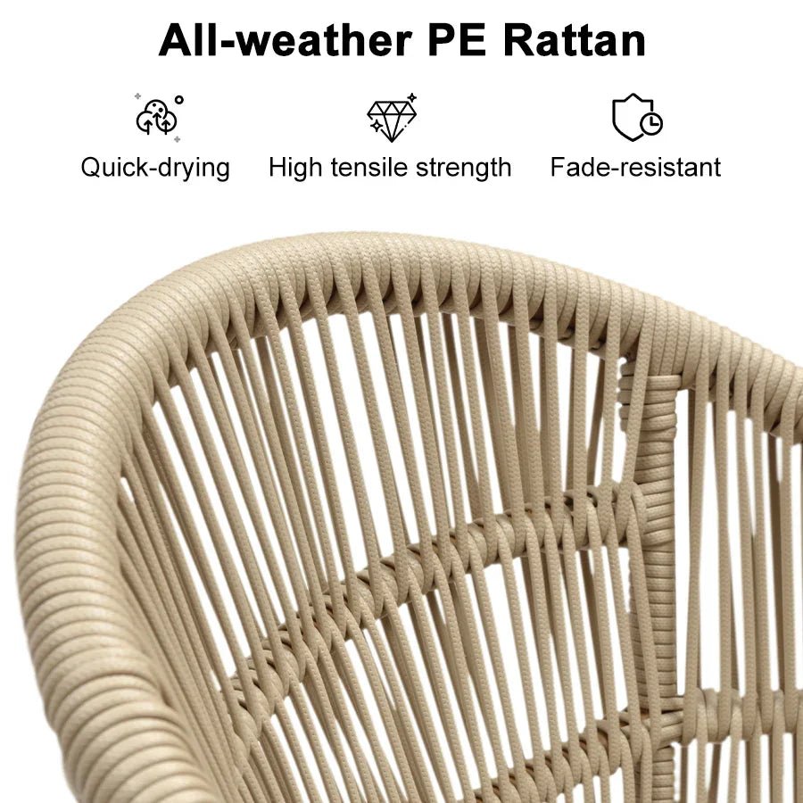 Outdoor Bar Stools Rattan Bar Stools Counter Stools with Back and Cushions  for Patio, Garden, Kitchen - Image 44