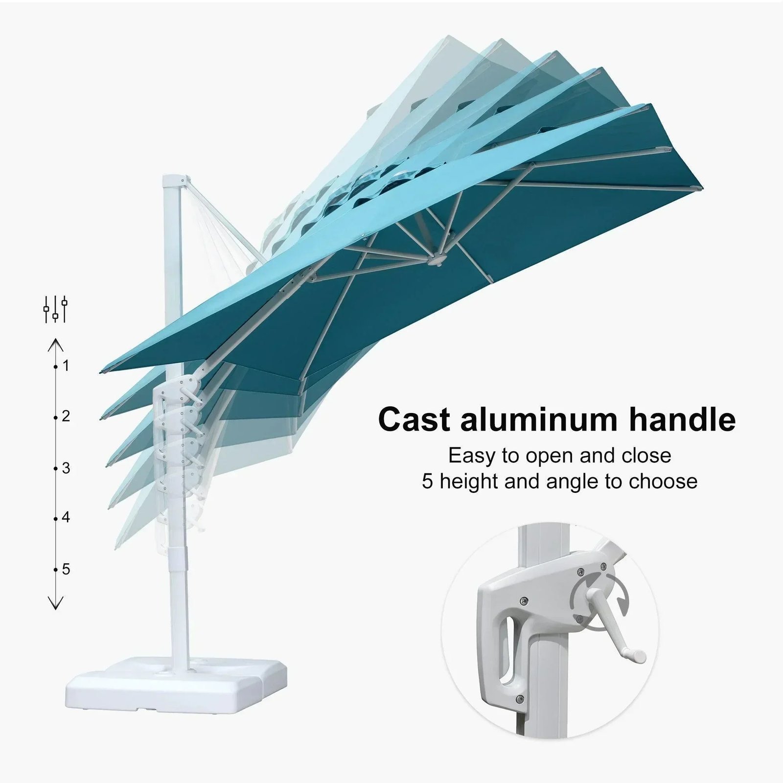 Morden White Outdoor Umbrella Premium Aluminum Patio Cantilever Pool Sun Umbrellas - Image 111