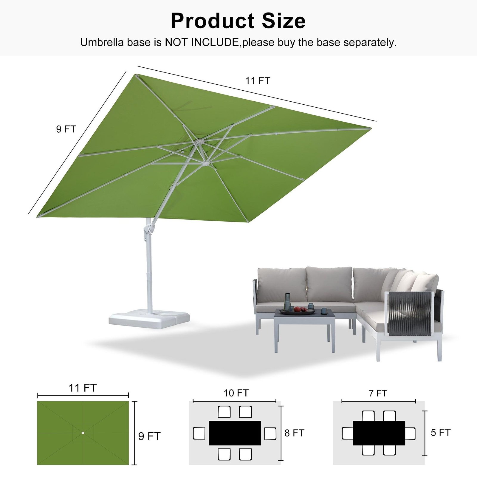 Morden White Outdoor Umbrella Premium Aluminum Patio Cantilever Pool Sun Umbrellas - Image 161
