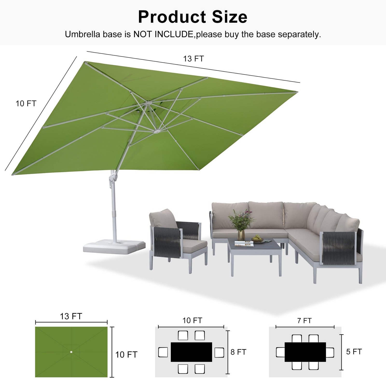 Morden White Outdoor Umbrella Premium Aluminum Patio Cantilever Pool Sun Umbrellas - Image 188