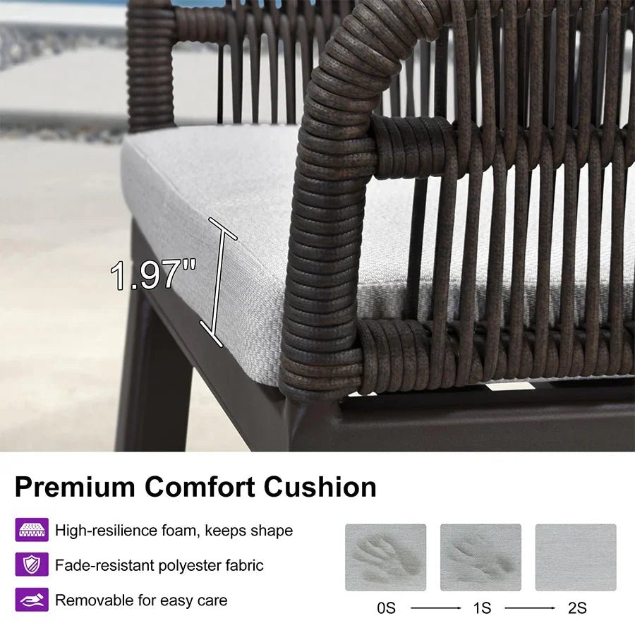Outdoor Bar Stools Rattan Bar Stools Counter Stools with Back and Cushions  for Patio, Garden, Kitchen - Image 61