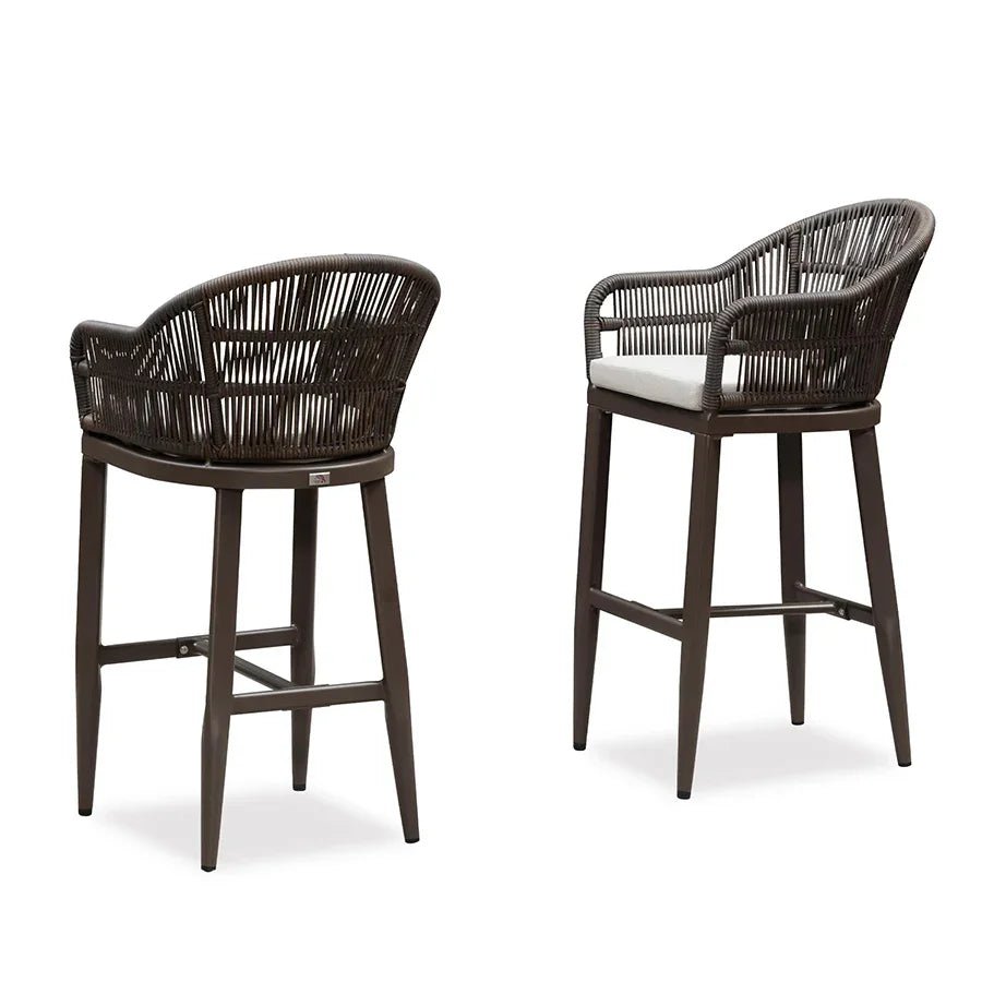 Outdoor Bar Stools Rattan Bar Stools Counter Stools with Back and Cushions  for Patio, Garden, Kitchen - Image 60