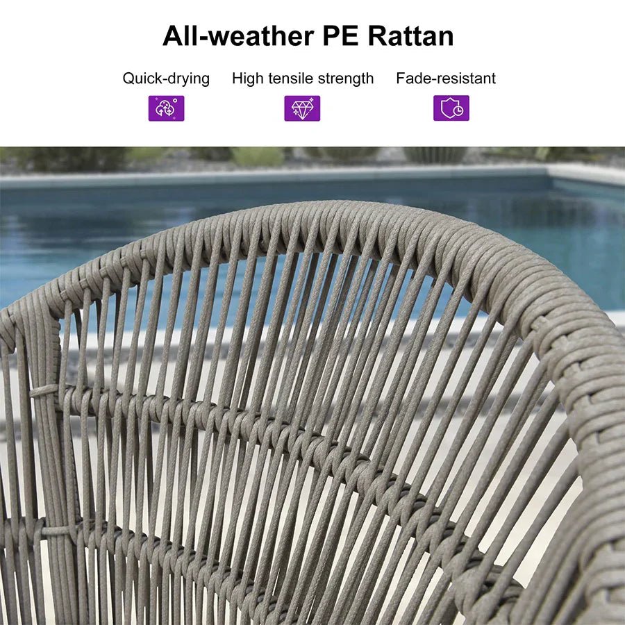 Outdoor Bar Stools Rattan Bar Stools Counter Stools with Back and Cushions  for Patio, Garden, Kitchen - Image 73