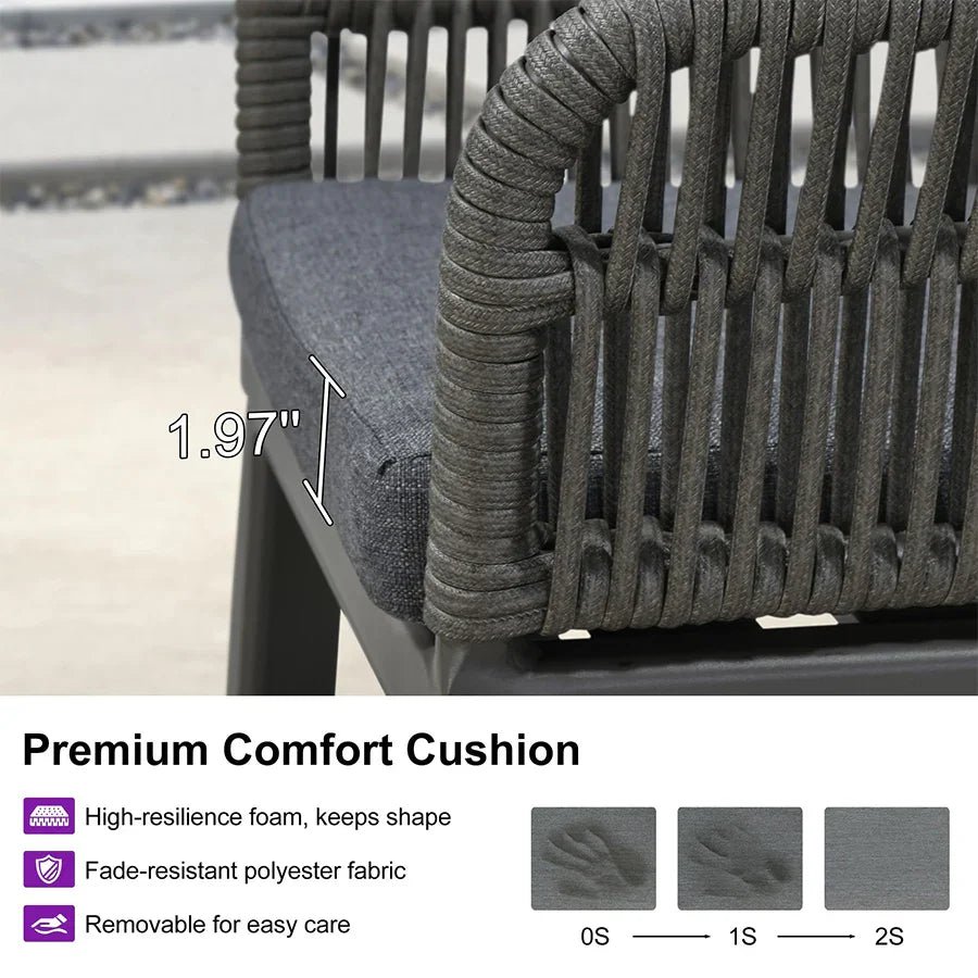 Outdoor Bar Stools Rattan Bar Stools Counter Stools with Back and Cushions  for Patio, Garden, Kitchen - Image 51