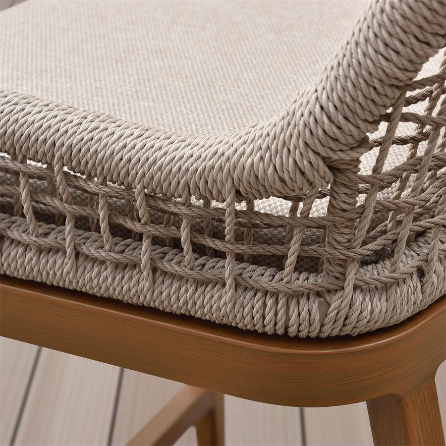Outdoor Bar Stools Wicker Rattan Bar Stools with Back Aluminum Outside Garden Patio Bar Chairs - Image 46