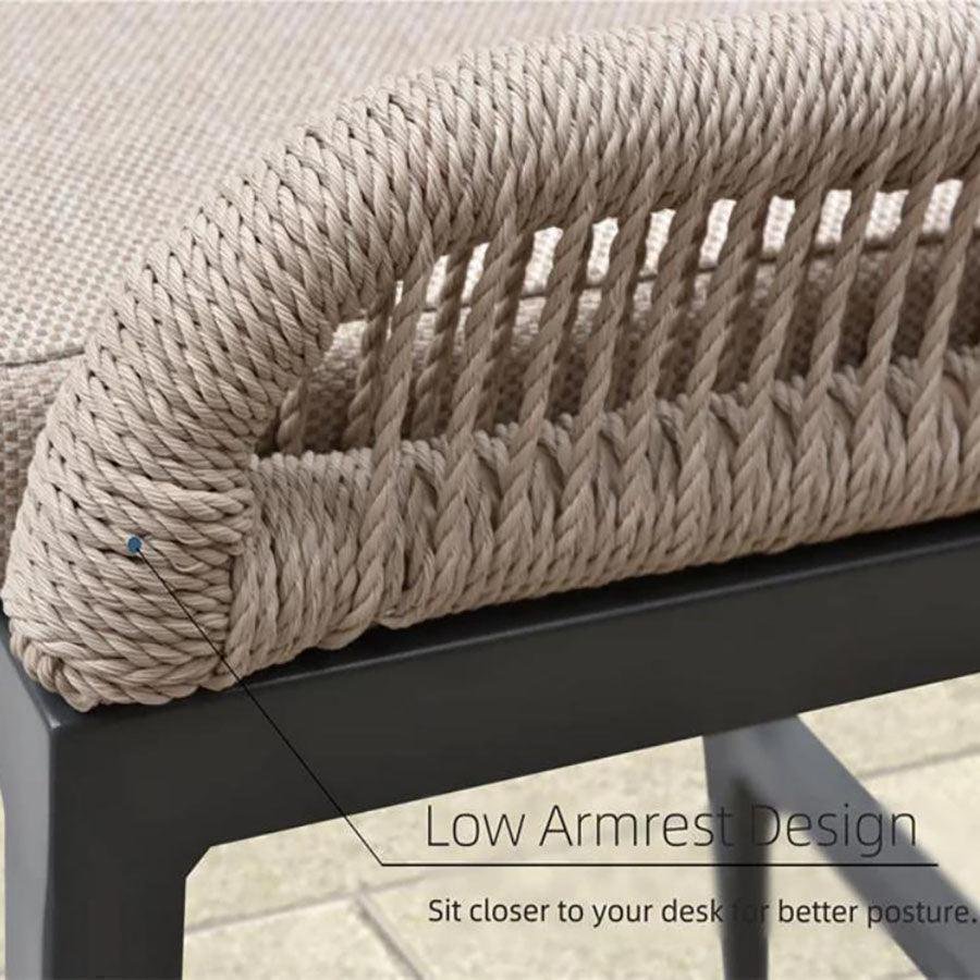 Outdoor Bar Stools Wicker Rattan Bar Stools with Back Aluminum Outside Garden Patio Bar Chairs - Image 39