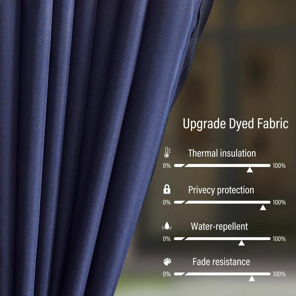 Outdoor Hardtop Gazebo for Patio Bronze Aluminum Frame Pavilion with Navy-Blue Curtain - Image 13