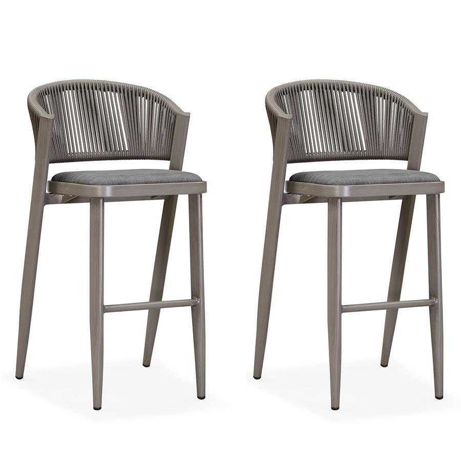 Bar Stool Rattan Bar Stools Counter Stools with Back Metal Bar Height Stool Outdoor Bar Chair for Garden Kitchen - Image 19
