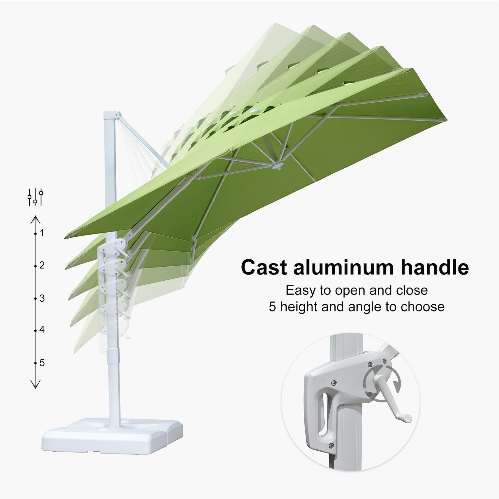 Morden White Outdoor Umbrella Premium Aluminum Patio Cantilever Pool Sun Umbrellas - Image 52