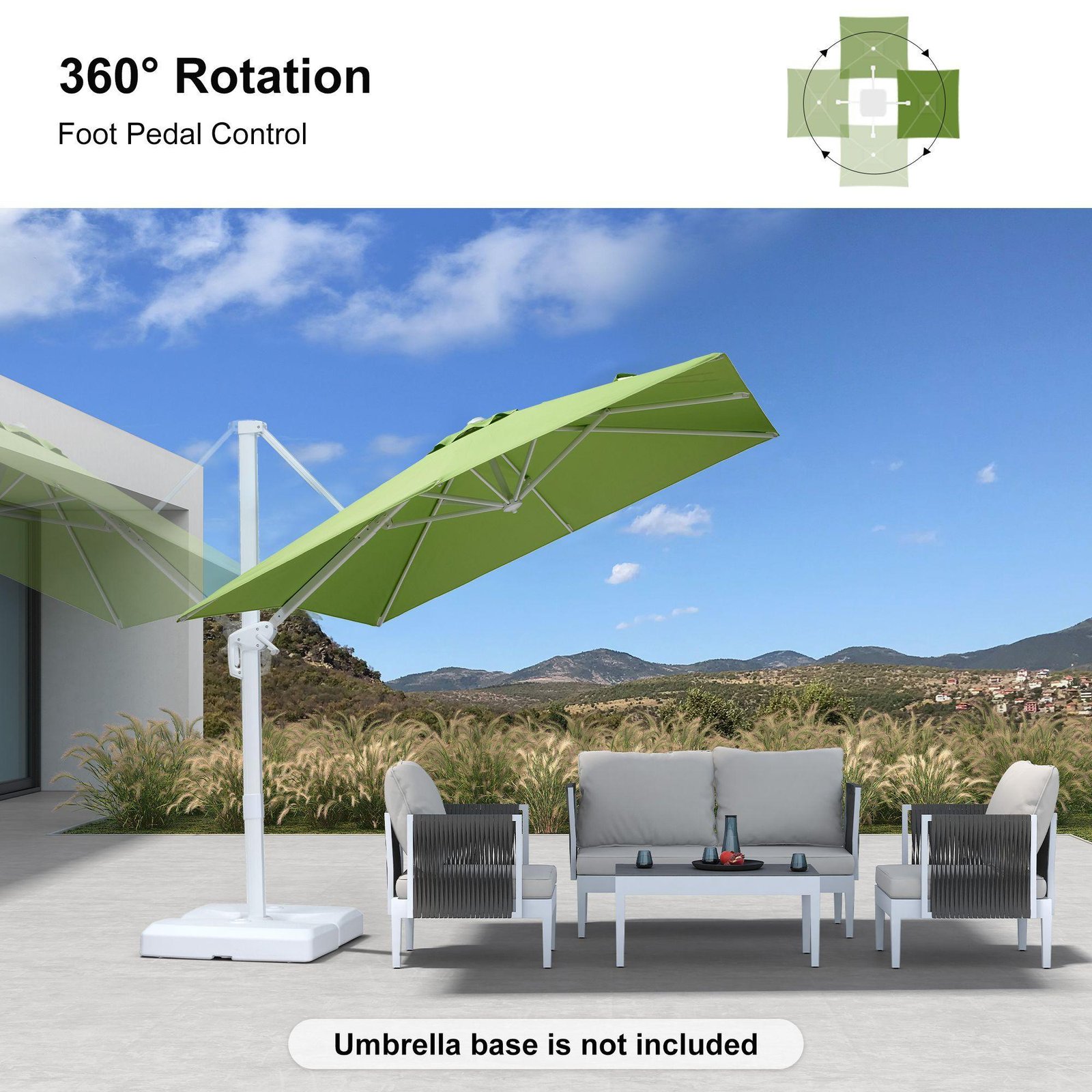 Morden White Outdoor Umbrella Premium Aluminum Patio Cantilever Pool Sun Umbrellas - Image 54