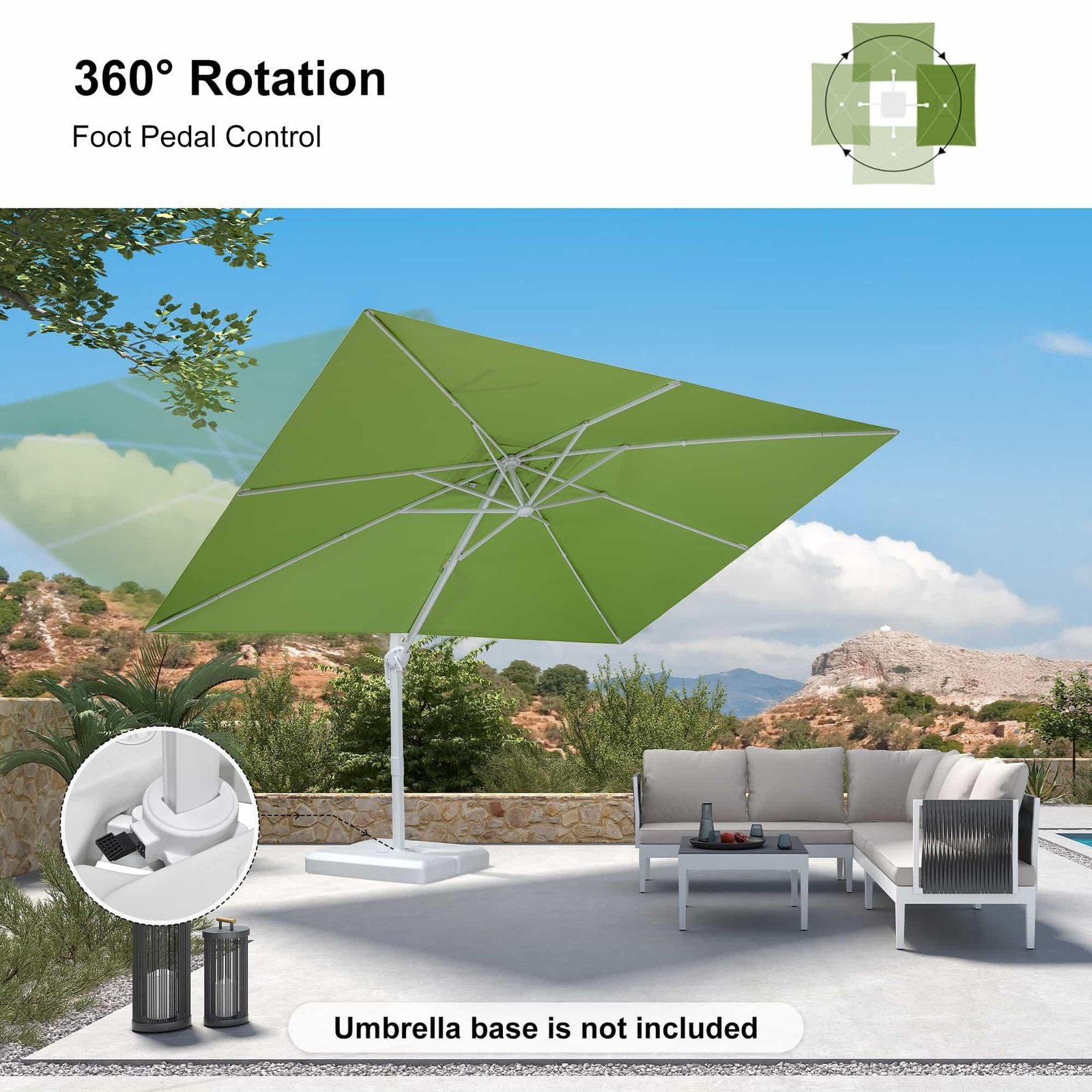 Morden White Outdoor Umbrella Premium Aluminum Patio Cantilever Pool Sun Umbrellas - Image 58